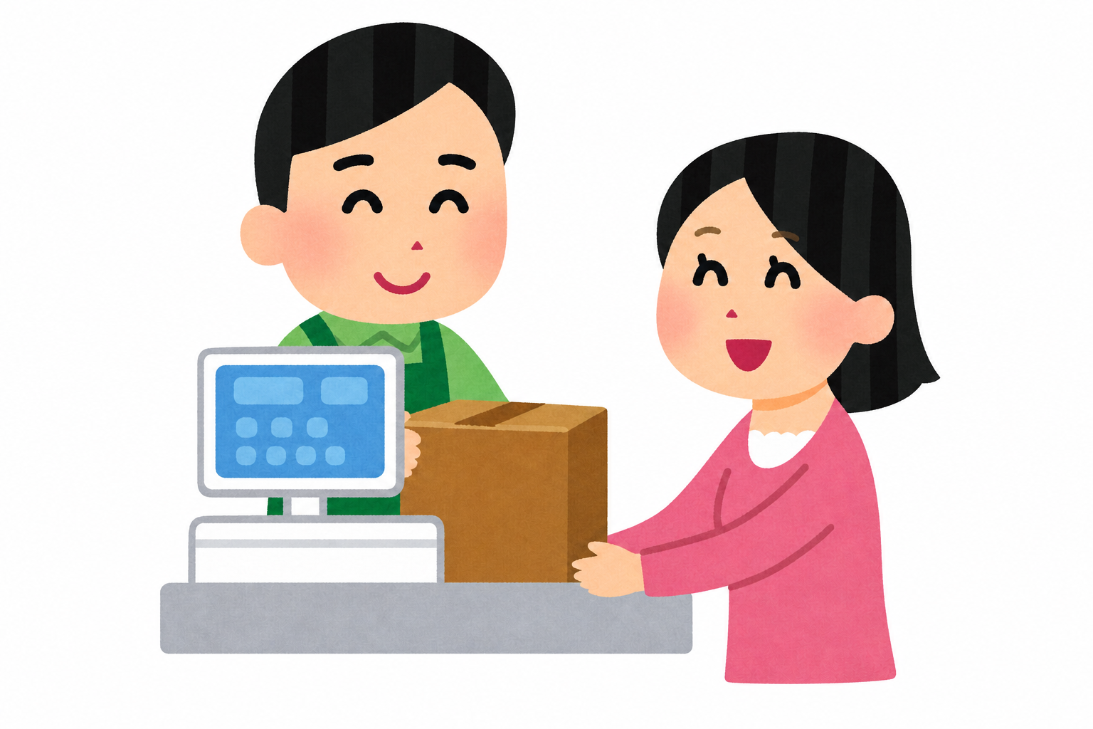 コンビニのレジで荷物を発送する